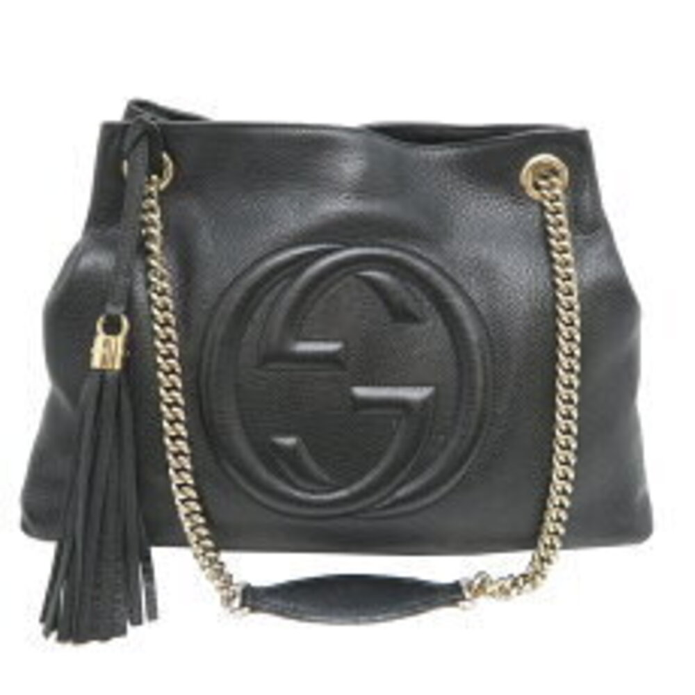 Gucci Soho Chain Shoulder Bag Leather Black
